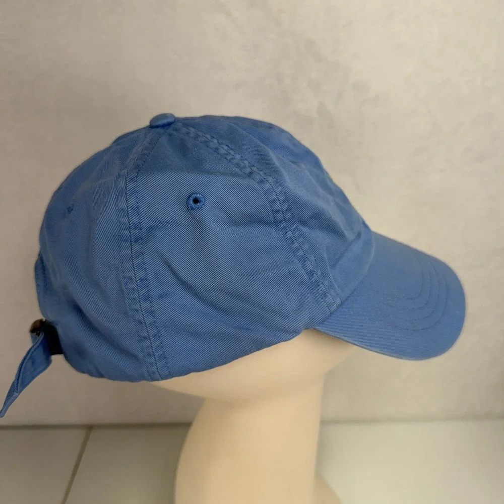 Polo Ralph Lauren Baseball Cap Blue Yellow Pony Logo Adjustable Cotton Hat Strap